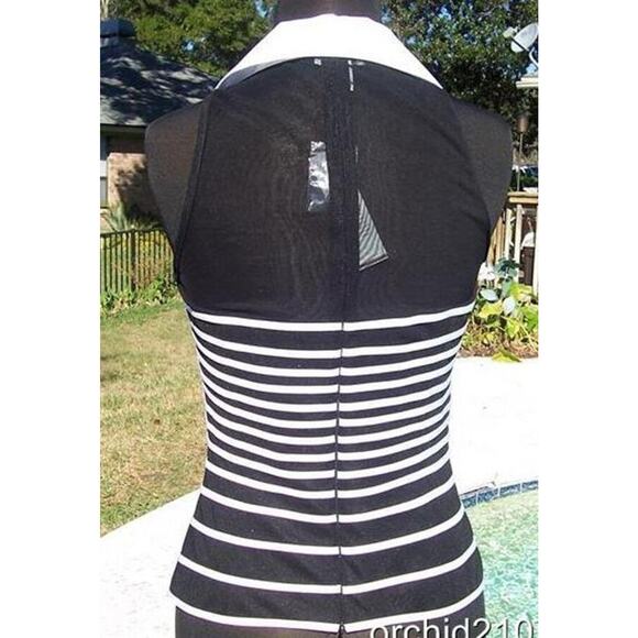 Cache Sheer Mesh OTTOMAN Event Top New Size 8/10 M/L Black White NWT $158 - Picture 9 of 9